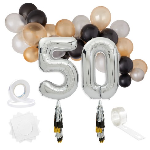 Integreren provincie tack Sparkle And Bash 39 Pieces 50th Birthday Party Decorations, Number 50  Balloons With Tassel Tail : Target