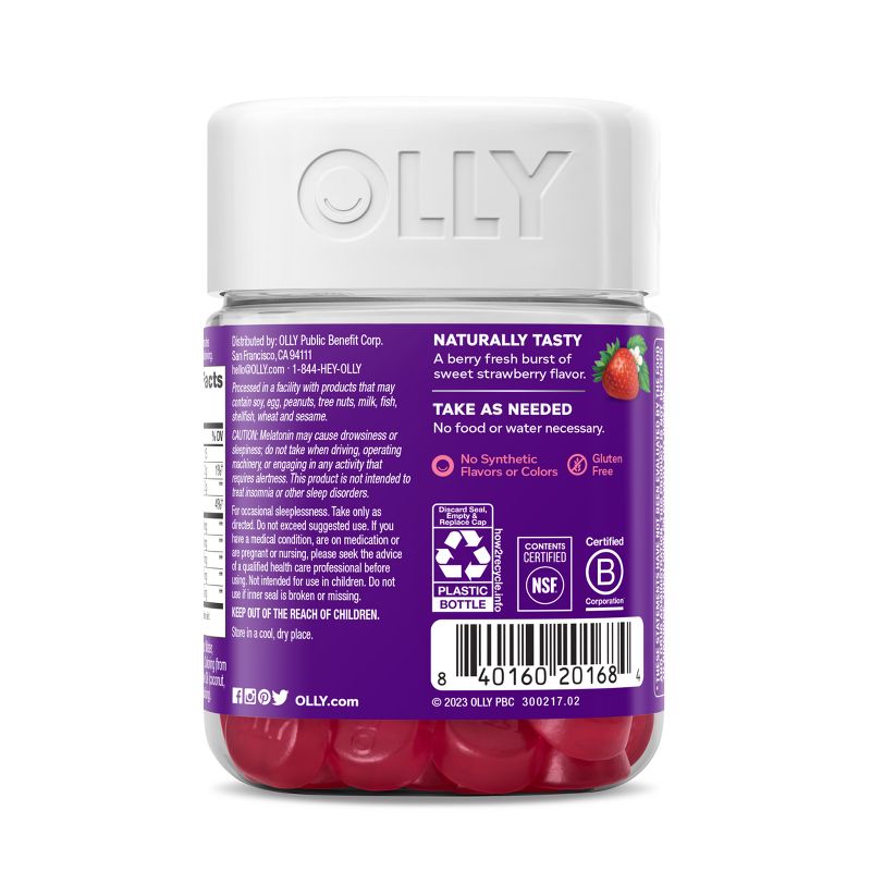 OLLY Sleep Gummies - Strawberry Sunset - 60ct, 5 of 11