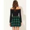 INSPIRE CHIC Women's Plaid High Waist Skater A-Line Tartan Skirts - 4 of 4