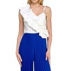 Slickblue Women's Cami Jumpsuit with Asymmetrical Ruffle and Pleated Bottom, Color & Size Options - 3 of 4