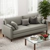 MAYEERTY 78" Light Grey Faux Leather Sofa with Padded Cushions for Living Room, Ergonomic & Easy to Clean - 2 of 4