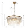 LNC Miswinamp 6-Lights 23.6" Modern   Luxury Tiered Drum Draped-Glass Chandelier, Gold - 4 of 4