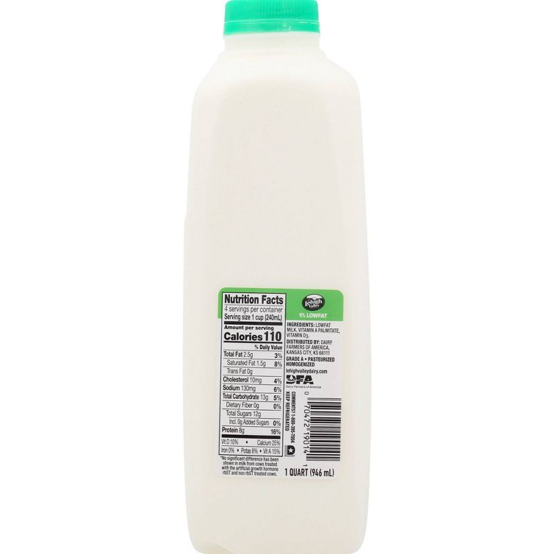 Lehigh Valley 1% Milk - 1qt, 2 of 5