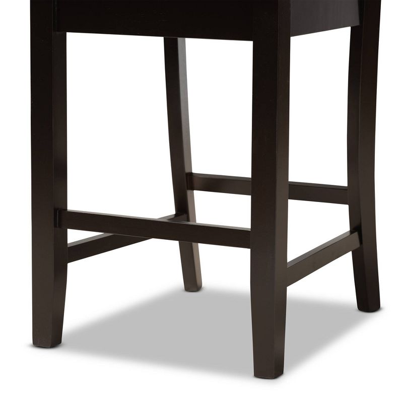 2pc Gervais Fabric Upholstered and Wood Barstool Set Dark Brown - Baxton Studio, 4 of 8