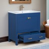 30" Bathroom Vanity with Single Sink, Bathroom Storage Cabinet with 2 Doors and a Drawer, Soft Closing - Leovsnove - 2 of 4