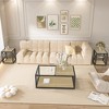 Industrial Modern Coffee Table - Half Tempered Glass & Rustic Wood MDF, X-Frame Design for Living Room & Bedroom - 4 of 4