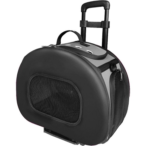 Pet Life Tough-Shell Wheeled Collapsible Final Destination Pet Carrier - Black