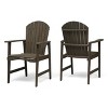 MOEPISY Set of 2 Outdoor Weather Resistant Acacia Wood Adirondack Dining Chairs Grey - 4 of 4
