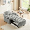 NicBex Modern Pull Out Sofa Bed Convertible Single Sofa with Adjustable Back, USB Port and Swivel Phone Stand for Living Room - 3 of 4