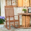 Costway Outdoor Rocking Chair Patio Eucalyptus Wood Rocker Ergonomic Slatted Garden - 2 of 4