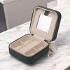 French Connection Small Travel Accessory Organizer with Mirror – Compact Jewelry Storage Box, Faux Leather - 3 of 4