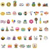 Wrapables Waterproof Vinyl Stickers for Water Bottles, Laptop, Phones, Skateboards, Decals for Teens, 100pcs, Birthday Treats - 2 of 4
