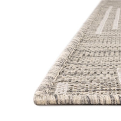 Gray Square Synthetic Outdoor Washable Area Rug