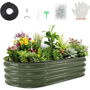 4×2×1 Ft Galvanized Steel Raised Garden Bed, Outdoor Metal Planter Box for Vegetables and Flowers - 1 of 4