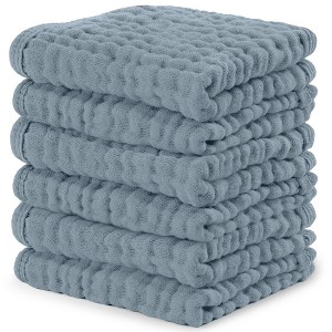 Baby Washcloths Muslin Cotton, Large 10”x10” by Comfy Cubs - 1 of 4