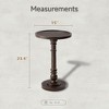 COZAYH Pedestal Tray Top End Table for Holding Drinks, Lamps or Plants, Farmhouse & Rustic Style for Living Room or Bedroom, Dark Brown - 2 of 4