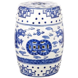 Dragon'S Breath Garden Stool - ACS4554 - Indoor/Outdoor - Blue - Safavieh - 1 of 3
