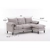 SKRAN 3-Seater Modern L-Shaped Sectional Sofa with Movable Ottoman＆Storage,, Sleeper Deep Seat Cloud Couch for Living Room, Apartment, Office - 3 of 4