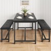 44.5" Dining Table Set for 4 - 2 Upholstered Benches, Space-Saving Rectangular Design for Apartment/Kitchen - 2 of 4