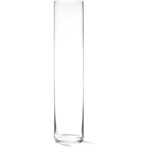 4E's Novelty 16 Inch Cylinder Glass Vase, 3.5" Wide – Clear Tall Glass Vase for Centerpieces, Wedding Decor, Flowers & Candle Holder - 1 of 4