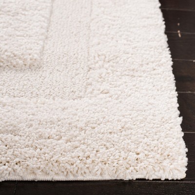 White Rectangular 6' x 9' Shag Synthetic Area Rug