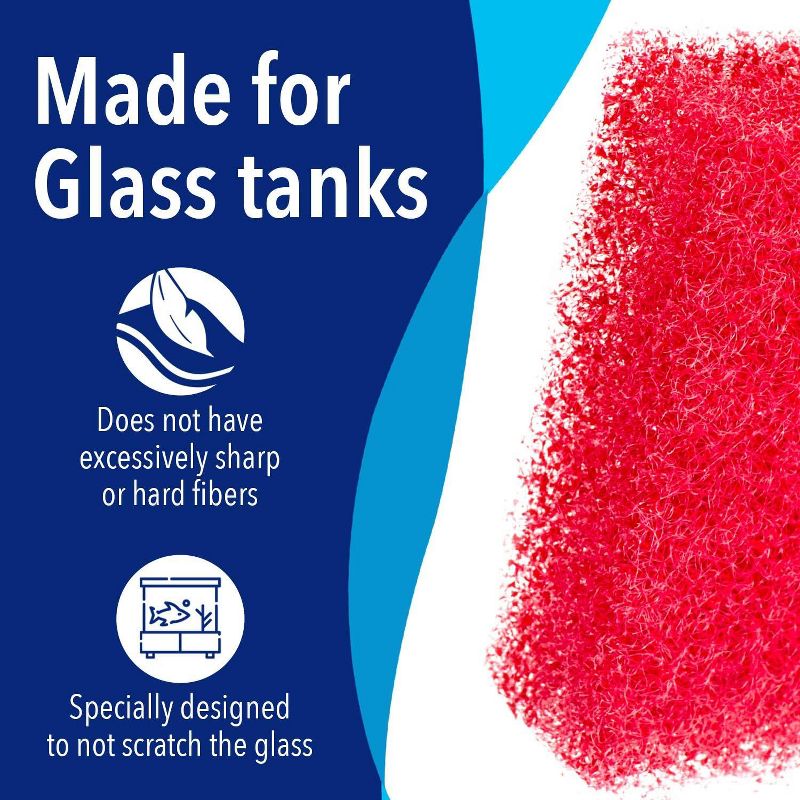 IMPRESA 4 Pack Aquarium Cleaner for Glass Walls, Aquarium Scrubber, Hand Held Scraper Pad, Fish Tank Cleaning Tool, Won't Scratch Glass, Made in USA, 4 of 8