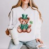 St. Patrick's Bear Clover - Women's Lightweight Garment Dyed Sweatshirt - 2 of 4