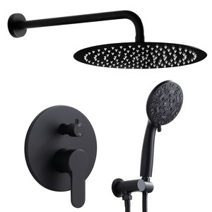 WOWOW  9-Spray Patterns with 1.8 GPM 10 in. Wall Mount Rain Fixed Shower Heads in - 1 of 4