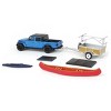 Greenlight Collectibles 1/64 2021 Jeep Gladiator Hydro Blue, Canoe Trailer with Canoe Rack, Hitch & Tow 24 32240-C - 4 of 4