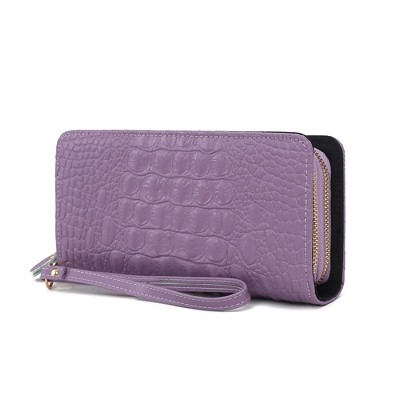 MKF Collection Eve Genuine Leather Crocodile-embossed Women’s Wristlet Wallet by Mia K