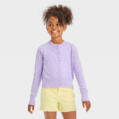 Childrens hot sale purple cardigan