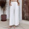 Clearlove Womens Wide Leg Palazzo Pants High Waisted Casual Lounge Boho Flowy Pants with Side Button Pockets - 4 of 4