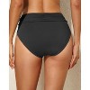 FIONECA Women Mid Rise Bikini Bottoms Full Coverage Swimsuit Ruched Scrunch Swim Bottom - 2 of 4