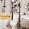 Over Toilet Storage 3 Tier Heavy Duty Metal Bathroom Organizer Freestanding Space Saver with Wide Shelves Towels Toilet Paper Black - 4 of 4