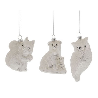 Transpac Winter Wonderland Animals Ornament Set of 3st Christmas Home Decorations