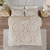 Sapphtopaz 3 Pcs Tufted Cotton Chenille Damask Comforter Set Cozy Bedding Set, Duvet Cover Set, Machine Washable - 3 of 4