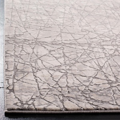Gray Abstract Low Pile Synthetic Area Rug