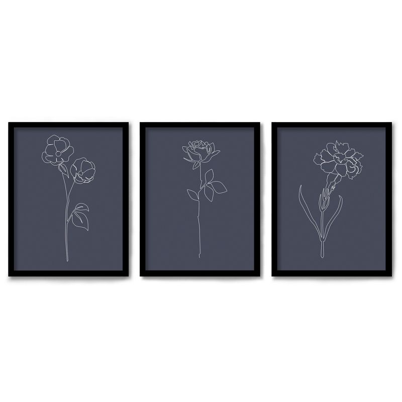 Americanflat Minimalist Botanical (Set Of 3) Triptych Wall Art Black Botanicals By Explicit Design - Set Of 3 Framed Prints, 1 of 7