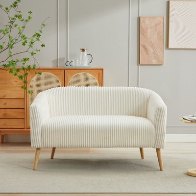 NicBex 50.78 Inch Modern Loveseat Couch,Corduroy 2-Seat Sofa with Wooden Legs for Small Space,Bedroom,Apartment