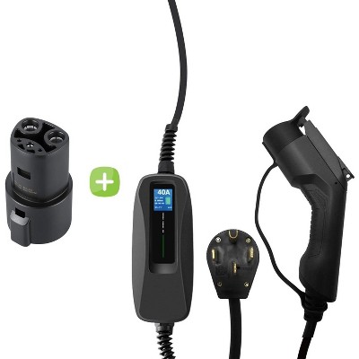 Lectron Tesla Adapter and Charger Bundle - J1772 NEMA 14-50 Plug Electric Vehicle (EV) Charger & J1772 to Tesla Adapter Bundle (240V 40A Level 2)