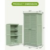 63 Inch Weatherproof Outdoor Storage Shed,with Removable Shelves, Locks,Double Shuttered Doors,Tall Wooden Garden Tool Shed with Floor for Patio,Yard - 2 of 4