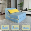 Lirago Three-in-One Folding Sofa Bed-Convertible Camping Sofa with Removable Pillow Blue Linen for Indoor/Outdoor Use 25.9"W * 37"D * 20.4"H - 3 of 4