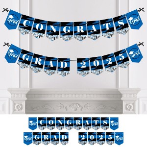 Big Dot of Happiness Blue Graduation Bunting Banner - Party Decorations - Congrats Grad 2025 - 1 of 4