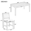 7 PCS Retro Dining Set, Rectangular Wood Table with MDF Top, Upholstered Chairs with Solid Rubberwood Frame and Cushion-Coolbibila - 4 of 4
