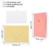 Unique Bargains Butterfly Flower Thickened Paper 3D Funny Birthday Cards for Best Friends Gift - 2 of 4