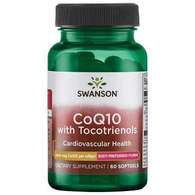 Swanson Coq10 with Tocotrienols 100 mg 60 Softgels.