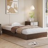 Twin Size Solid Wood Platform Bed with Sturdy Wooden Slats, Floor-Standing Bed Frame, Modern Minimalist Design Space-Saving Bed Frame, No Box Spring - 3 of 4
