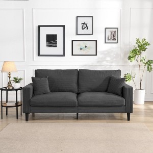 NicBex Corduroy Loveseat Sofa,Sofa with Wooden Frame and 2 Pillows,Modern Upholstered Sofa for Living Room,Office - 1 of 4