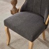 Lyngins Mid-Century Modern Dining Chair – Luxurious Breathable Snow Velvet Upholstered Armless Chair with Curved Wood Trim & Sculpted Legs - 4 of 4