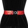 INSPIRE CHIC Women's Skinny Elastic Sequins Decor Stretchy Waist Belts for Dresses 2 Pcs 25.19" - 4 of 4